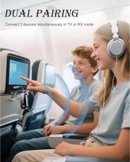 2-in-1 transceiver 5.4 draadloze vliegtuigadapter, gebruikt met 3,5 mm Bluetooth-hulpadapter voor vliegtuigen — thumbnail 3