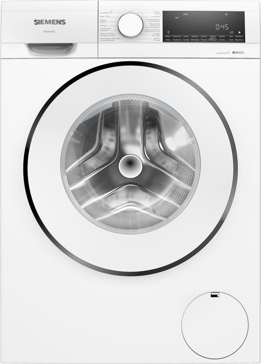 Siemens WG46G2ZEFG - iQ500 - Wasmachine - 9 kg - 1600 rpm - Energielabel A - SmartFinish: vermindert kreukels tot 50% - speedPack L: verkort wasprogramma’s tot 15 of 30 minuten — afbeelding 1