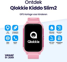 Qlokkie Kiddo Slim 2 Roze – GPS horloge kind – Smartwatch kinderen – GPS tracker kind met nauwkeurige locatiebepaling – GPS horloge met simkaart – Videobellen – SOS functie – Stel veilige zones in – Waterdicht IP68 — thumbnail 2