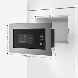 Klarstein Magnetron Verosteel inbouwmagnetron met grill – 20 l, 700 W & 800 W grill, 8 programma's, touchbediening, roestvrij staal, geïntegreerde magnetronoven - 20L - voor Keuken - Timer - RVS - glas Display - Microwave — thumbnail 2