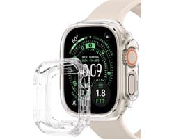 Hoesje Geschikt voor Apple Watch Ultra 3 (49 mm) - Extra Sterk - Siliconen Case Cover - Smartwatch Full Bumper Hoes - Transparant