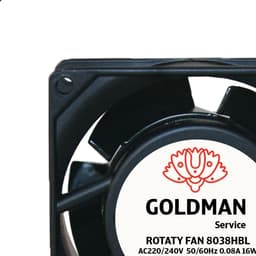 Axiale ventilator voor open haard - Hoge temperatuur, metalen vleugels, universeel 80 x 80 x 38 mm — thumbnail 1