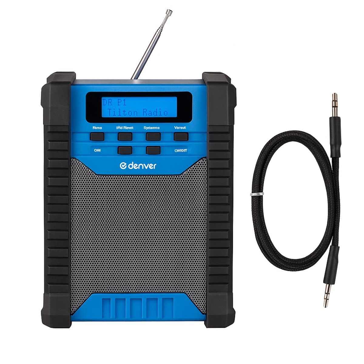 Denver Bouwradio DAB+ met Bluetooth - met Accu - AUX (meegeleverd) - FM - USB-C - Waterdicht - Bouw Radio – Noodradio — afbeelding 1