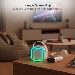 Cheqo® Draadloze Karaoke Set - Karaoke Set Mini - Compacte Karaoke Set - Draadloze Microfoon - RGB-Verlichting - Karaoke Voor Kinderen - Karaoke Voor Volwassenen - Bluetooth - AUX- USB - Party Speaker - Bluetooth Speaker — thumbnail 5