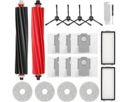 Accessoires gescht voor Roborock Qrevo Master/Qrevo Slim stofzuiger, bevat 2 hoofdborstels, 2 HEPA-filters, 6 stofzakken, 4 reinigingsdoeken, 4 zijborstels, 1 borstel, 1 schroevendraaier,20 stuks