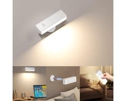 Azomor® Oplaadbare LED-wandlamp met draaibare magnetische leesfunctie en dimbare bediening
