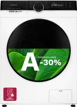 Inventum VWM1010W - Wasmachine - 10kg - 14 programma's - 1400 toeren - Energieklasse A-30% - Steam Clean - Stil: 72 dB - Wit/Zwart — thumbnail 1