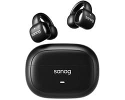 Sanag S3S – Open-Ear Bone Conduction Koptelefoon – Bluetooth 5.3 –Ai headset Sport Oorclip – 56u Lange Batterijduur – Waterdicht – Zwart