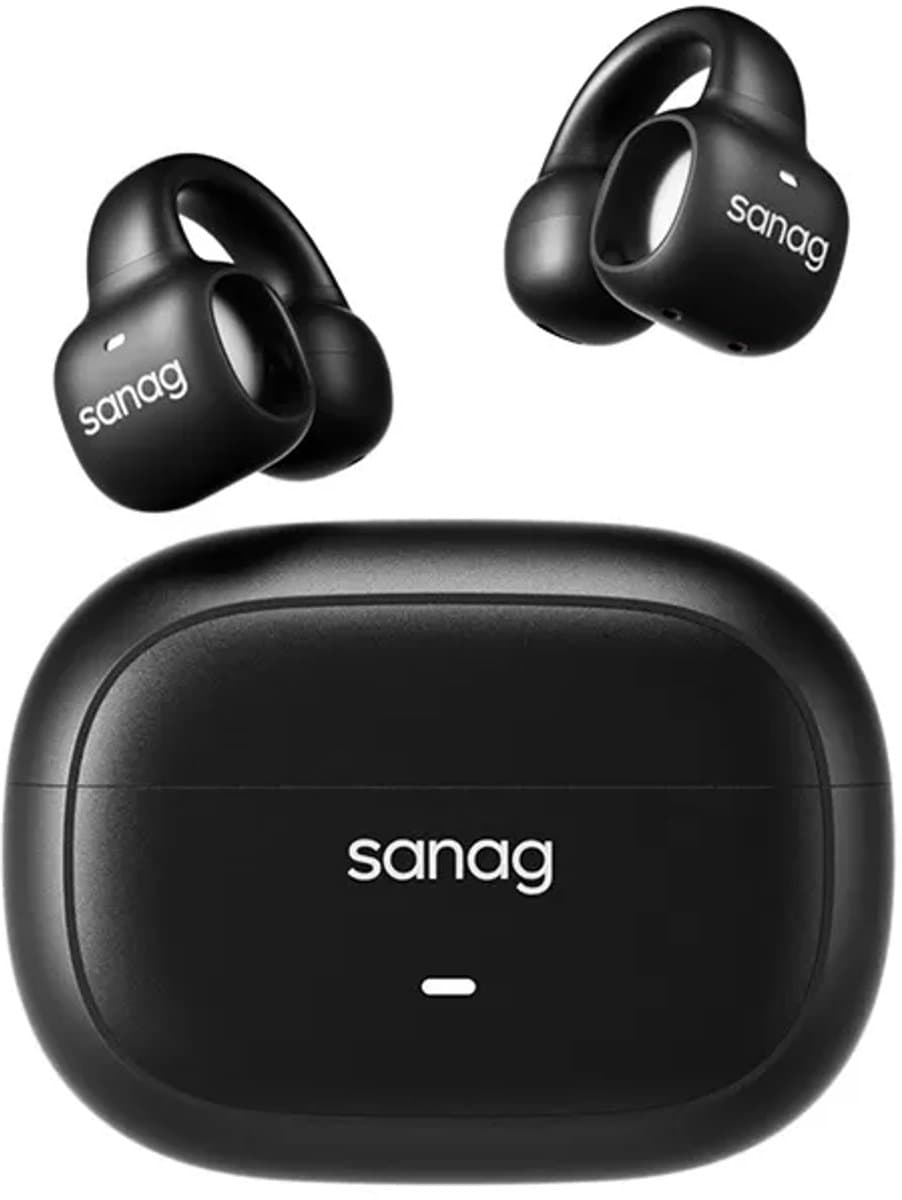 Sanag S3S – Open-Ear Bone Conduction Koptelefoon – Bluetooth 5.3 –Ai headset Sport Oorclip – 56u Lange Batterijduur – Waterdicht – Zwart — afbeelding 1