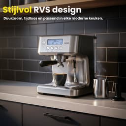 Espressomachine Pro 20 Bar - Piston Koffiemachine Melkopschuimer RVS - Instelbare Extractietemperatuur - Pistonmachine Espresso, Cappuccino & Latte - 2,2 Liter Waterreservoir - COOK-IT — thumbnail 4