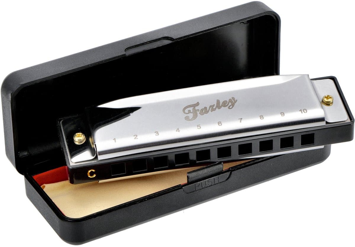 Diatonische mondharmonica 10-gaats in C - Fazley MHM-01 - Zilver — afbeelding 1