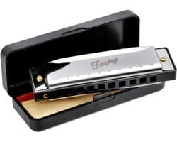 Diatonische mondharmonica 10-gaats in C - Fazley MHM-01 - Zilver