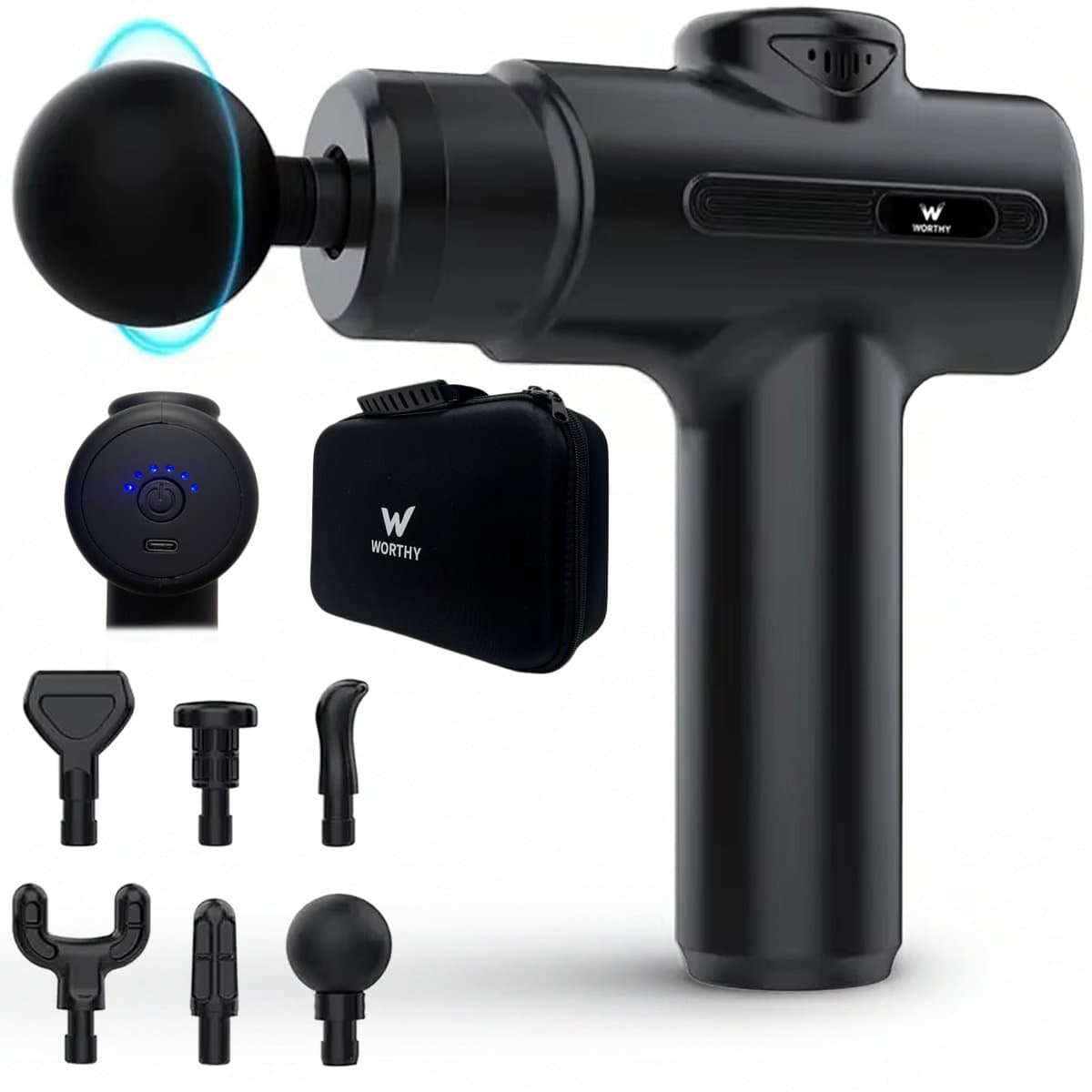 Massage Gun - Massage Gun Professioneel - Krachtig Massage Pistool - Massage Apparaat - Massage-Gun - 6 Opzetstukken - 6 Snelheden - Draadloos - Inclusief Koffer — afbeelding 1