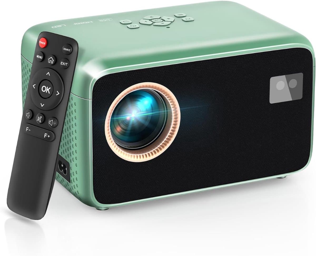 DailySupplies® Mini Beamer - Film Projector met Bluetooth - Draagbare Beamer - 4K Kwaliteit - Groen met zwart — afbeelding 1