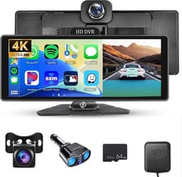 Dashcam Auto – Voor & Achter – Bluetooth Koppeling – Breed Bereik Groothoek – Parkeerstand – Continu Loop Recording — thumbnail 1
