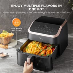 Midea - Airfryer - Heteluchtfriteuse - Airfryer oven - Gezond frituren - Airfryer xxl - Frituren - Frituurpan - Vetarme Friteuse - Olievrije Friteuse - Multifunctionele heteluchtoven - Mini-oven - Patatoven - Snackoven - Luchtoven - Turbo-oven — thumbnail 4