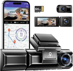 Dashcam voor auto voor en achter – Dual dashcam – Voor- en achtercamera – Autocamera – Full HD dashcam – Dashcam met nachtzicht – Dashcam met bewegingssensor – Groothoeklens – Parkeermodus – Loop recording – Dashcam met SD-kaart — thumbnail 1