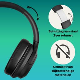 WiseQ ANC Koptelefoon Kinderen – Draadloze Koptelefoon Kind – Active Noise Cancelling – 35u Bluetooth – Hufterproof met Microfoon – Zwart — thumbnail 7
