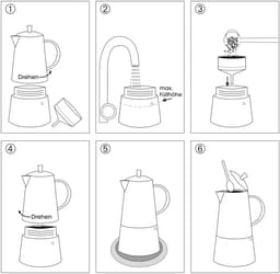 Cilio Figaro - Percolator / Espressomaker - 4-kops - Roestvrij staal - Kunststof — thumbnail 4