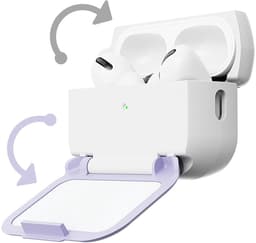 Telestore - Hoesje geschikte voor AirPods Pro 3 - TPU hybride hoesje Beschermhoes - hoesje met spiegel AirPods Pro 3 Cover - AirPods Pro 3 Hoesje - Geschikt voor Apple Airpods Pro 3 - zwart - hard cover met make up spiegel - sleutelhanger — thumbnail 3