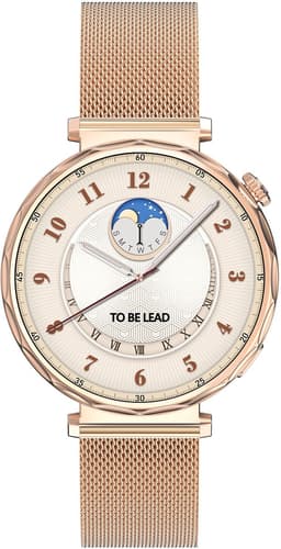 Knobbout 1.6” Elegant Design Smartwatch met Bluetooth Bellen – AI Spraakassistent - Muziekbediening - Vrouwelijke Gezondheidszorg - Sporttracking- Multifuntioneel Horloge - Gouden staal + silicone band — thumbnail 3