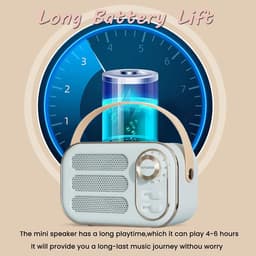 JeiibrZui Retro Bluetooth-Luidspreker - Vintage Draagbare Speaker - Multifunctionele Vintage Luidspreker - 1 Stuk - Blauw — thumbnail 5