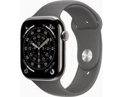 Apple Watch 11 - Wifi + 5G - 42mm - Natural Titanium Case with Stone Grey Sport Band - M/L