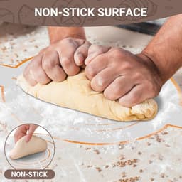 Bakmatten - Set van 3 - Lange Handvatten Deeg Mat - Broodsjaals - Siliconen - Antiaanbakmat - Brood Sling - Broodbakmat - Herbruikbare - Geschikt Voor Airfryer / Oven / Magnetron - 52,5×21,5×0.07cm - Rood+Oranje+Zwart — thumbnail 2