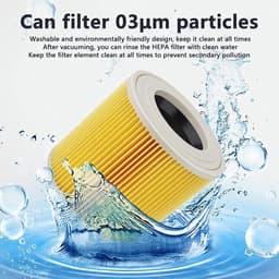 2 Filters Geschikt Voor KäRcher Wd3 Wd2 Wd1 En A Series - Cartridgefilter - Patroonfilter - Geschikt Voor KäRcher Accessoires - Voor Mensen Met Allergie Voor Fijnstof / Geuren - Vervanging van origineel 6.414-552.0 — thumbnail 4