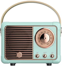 Retro Bluetooth Luidspreker - Draadloze Mini Speaker 10x7x5 cm - Vintage Design - Bluetooth 5.0 - Krachtig Geluid - Langdurige Speeltijd - Blauw — thumbnail 1
