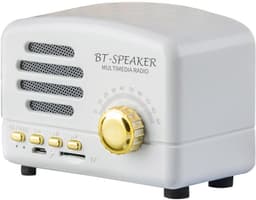 JeiibrZui Retro Bluetooth Speaker - Vintage Bluetooth Speaker - Draadloos Verbinden Met Bluetooth 5.0 10 Meter Bereik - 1 Stuk - Wit — thumbnail 1