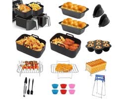 Airfryer-Accessoireset - Heteluchtfriteuse - Geschikt voor Airfryers - Bakplaat - Bakrek - Herbruikbaar