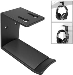 2 stucks Hoofdtelefoonhouder van aluminiumlegering, wandgemonteerde hoofdtelefoonstandaard, desktop displaystandaard, haak voor hoofdtelefoonrek, accessoires — thumbnail 2