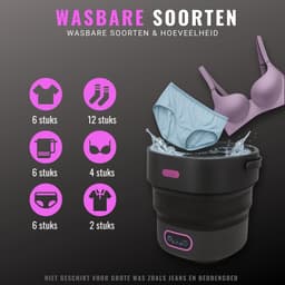 Mini Wasmachine 15L – Kleine Wasmachine met Centrifuge – Opvouwbaar – 5kg Capaciteit – Ideaal voor Ondergoed & Camping — thumbnail 3