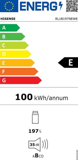 Hisense RL1B197NEWE Inbouwkoelkast 122 cm - 197 l — thumbnail 2