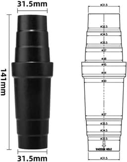 Universele Zwarte ABS Stofzuigerbuis Adapter - Eenvoudige Conversiekoppeling — thumbnail 2