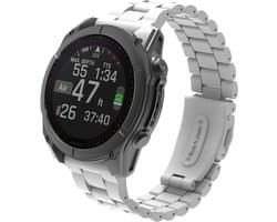 Stravo TPU 3-Bead 'Classic' Bandje Geschikt voor Garmin Fenix 5x (Plus) Fenix 6x (Pro) Fenix 7x (Pro-Sapphire-Solar) Garmin Fenix 8 - 51mm Enduro 1-2-3 - Quickfit 26mm band voor Garmin smartwatches - Ultralicht Horlogebandje – Wit