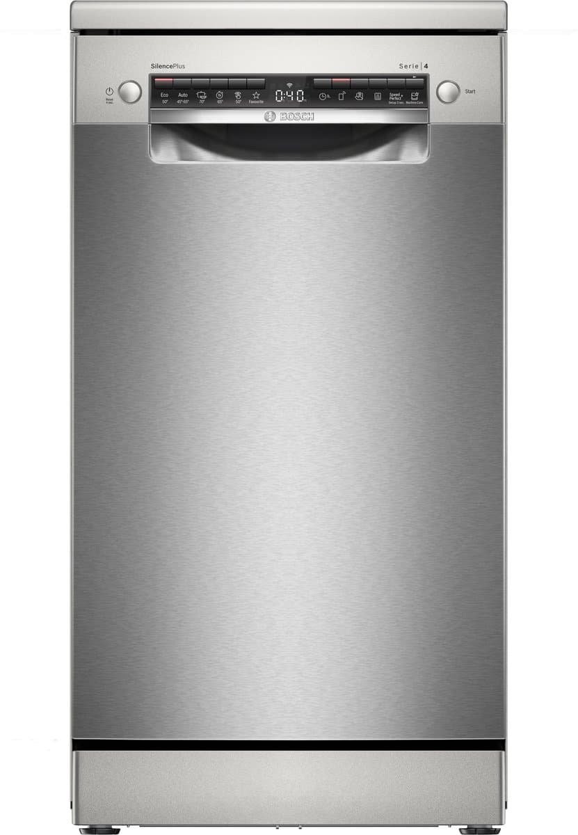 Bosch SPS4EMI17E - Serie 4 - Vaatwasser - Vrijstaande vaatwasser - 45cm - RVS - Home Connect - Opent de deur automatisch voor betere droogresultaten — afbeelding 1