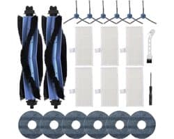 22 stuks reserveonderdelen geschikt voor Eufy Omni C20 stofzuiger, accessoireset met 2 hoofdborstels, 6 zijborstels, 6 dweilen, 6 filters, 1 reinigingsborstel, 1 schroevendraaier
