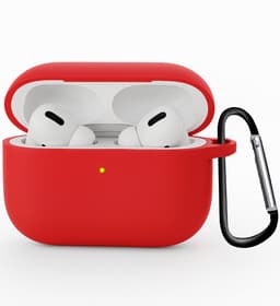 Hoesje Geschikt voor Apple Airpods Pro 3 - Siliconen Hoes met Clip - Silicone Case Cover - Rood — thumbnail 1