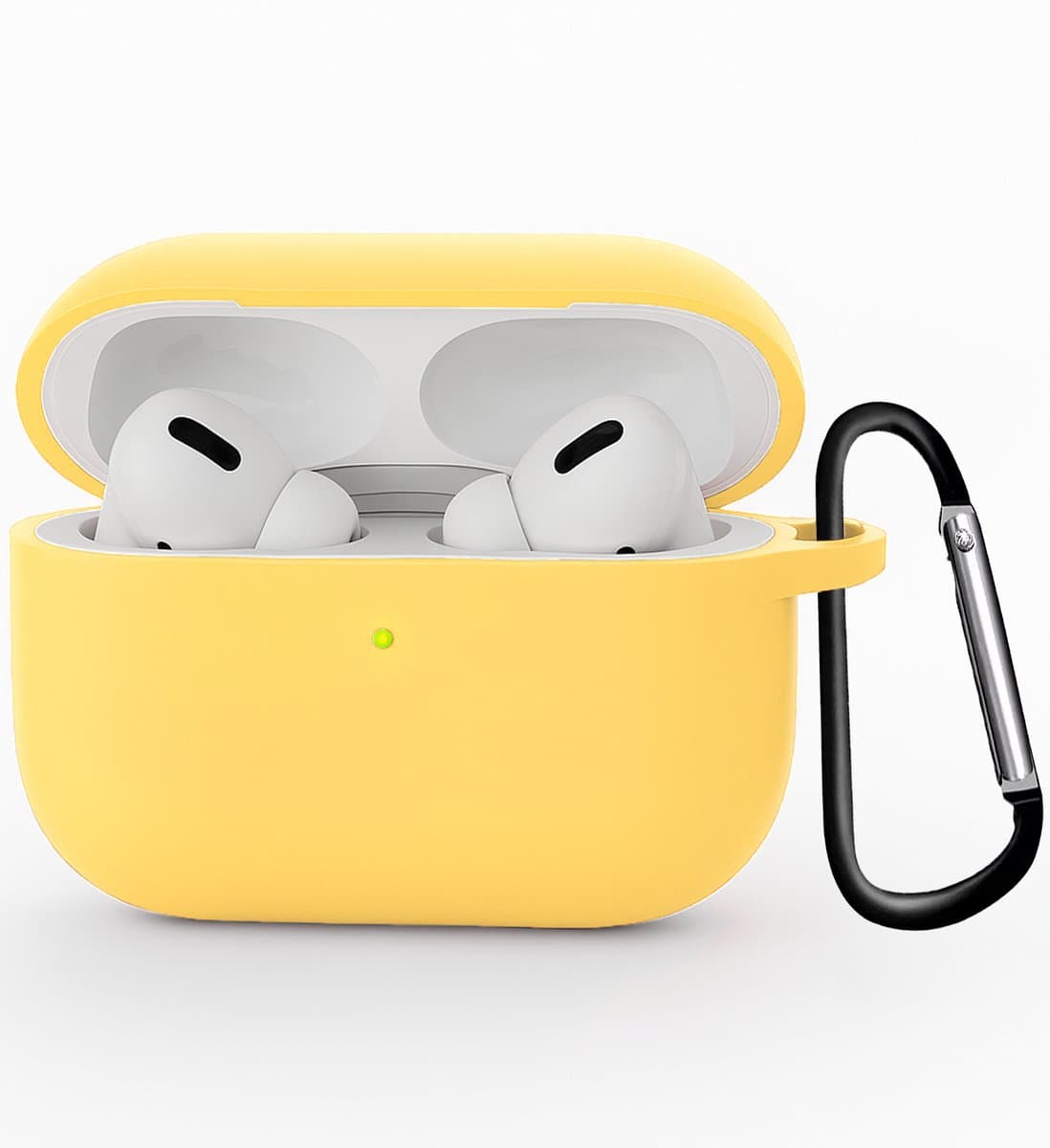 Hoesje Geschikt voor Apple Airpods Pro 3 - Siliconen Hoes met Clip - Silicone Case Cover - Geel — afbeelding 1