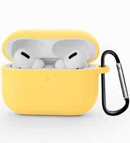 Hoesje Geschikt voor Apple Airpods Pro 3 - Siliconen Hoes met Clip - Silicone Case Cover - Geel — thumbnail 1