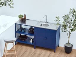 BELIANI VILAMA - Tuin kookeiland met keukenkast 2-delig - Blauw - RVS — thumbnail 3