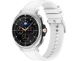 Stravo Hybride siliconen-lederen horlogebandje – Geschikt voor Samsung Galaxy Watch 8 40mm / Samsung Galaxy Watch 8 44mm / Galaxy Watch 8 Classic 46mm – Siliconen bandje met leren afwerking voor Samsung smartwatches - Leer - Wit