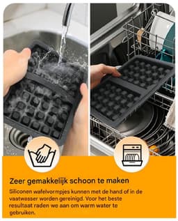 EXCITAT Siliconen wafelijzer - 2-pack - Geschikt voor Ninja Air Fryer wafelliners - Geschikt voor Ninja Air Fryer accessoires - Geschikt voor Ninja AF400EU, AF451EU en AF500EU — thumbnail 2