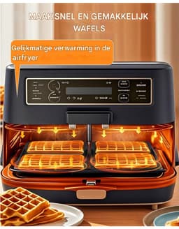 EXCITAT Siliconen wafelijzer - 2-pack - Geschikt voor Ninja Air Fryer wafelliners - Geschikt voor Ninja Air Fryer accessoires - Geschikt voor Ninja AF400EU, AF451EU en AF500EU — thumbnail 3