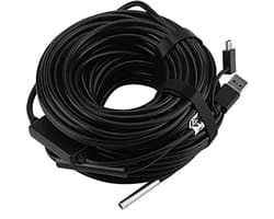 Portable USB Endoscope Inspection Camera with 5.5mm 20m Top LED Light for Smartphone/Tablet/Computer, Black