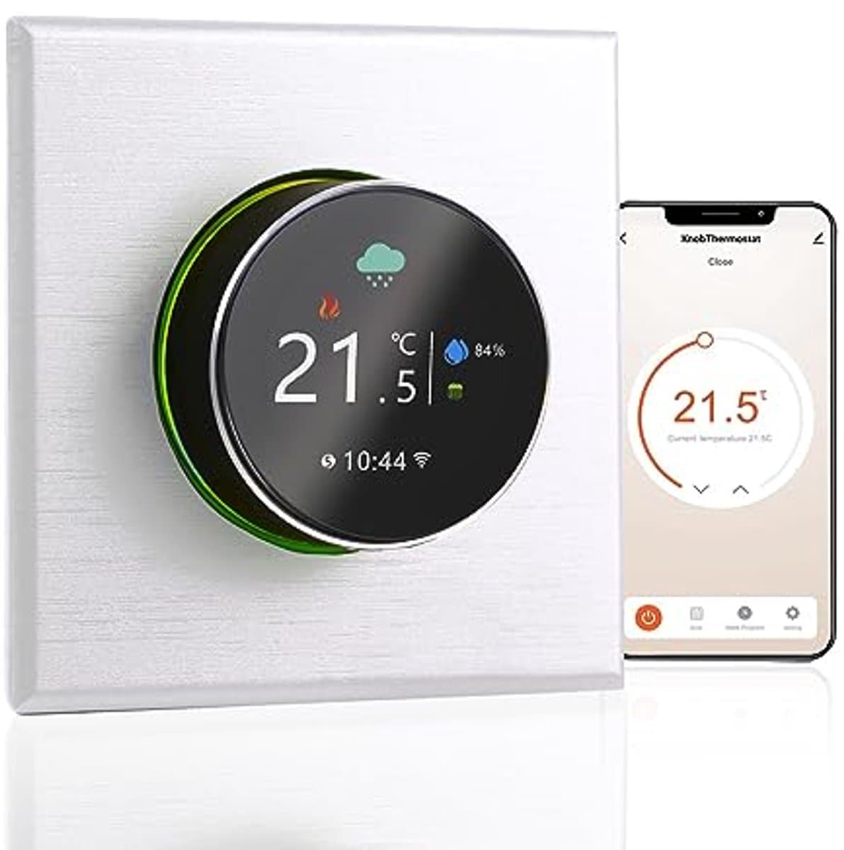 Slimme Thermostaat 2023 met WiFi - Programmeerbare Temperatuurregelaar voor Water/Gas Boiler - Mobiele App & Stembediening — afbeelding 1