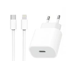 Snellader 1M - 20W Adapter met Geschikt voor Lightning Kabel - Wit