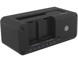 ICY BOX IB-2924MSCL-C31 Kloon- & Docking Station voor 2,5"/3,5" SATA & M.2 NVMe SSD – USB 3.2 Gen 2 Type-C®, tot 10 Gbit/s, one-touch stand-alone kloonfunctie, 3 gelijktijdige schijven, LED-status, plug & play